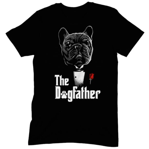 The Dogfather Bulldog Dog Dad T-Shirt, Cool Gift For Dog Dad - Picture 1 of 4